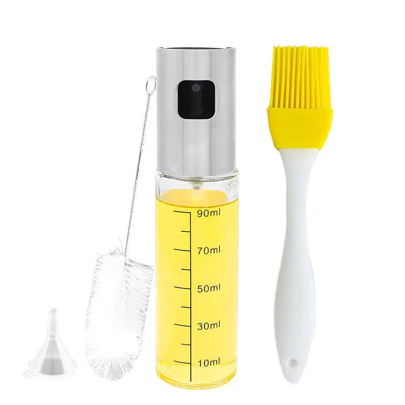 Hot Selling 100 ML Stainless Steel Olive Glass Spray Oil Sprayer For Cooking