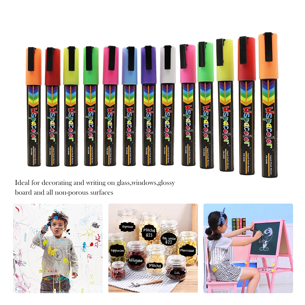 Water-based erasable liquid chalk markers for Window Glass Chalkboard Plastic LED board