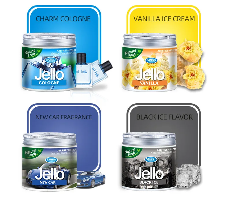 Car Aroma Perfume Aroma Diffuser Sameili Jello Nature Essential oil Gel Fragrance Rotating Perfume Solar Power Car Air Freshener