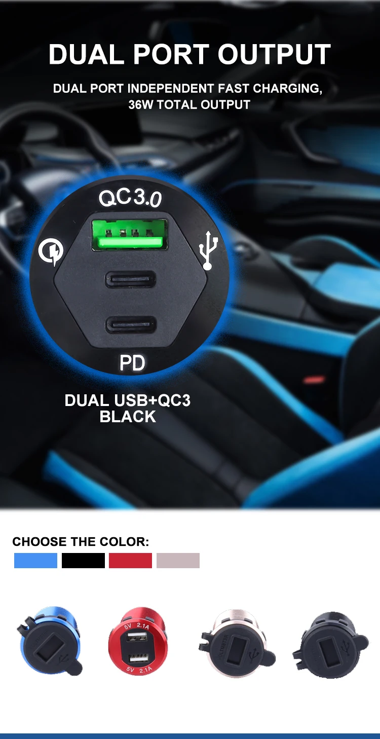 Universal Socket Digital Display Voltmeter Waterproof Voltage Meter Gauge LED for DC 12V-24V Car Motorcycle Marine Auto Truck 3