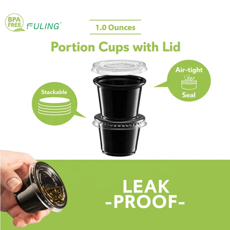 0.75oz 1oz 2oz 1.5oz 2oz 3.25oz 4oz 5.5oz disposable sauce cup ,pp cup with pet lid ,20ml jello shot cups
