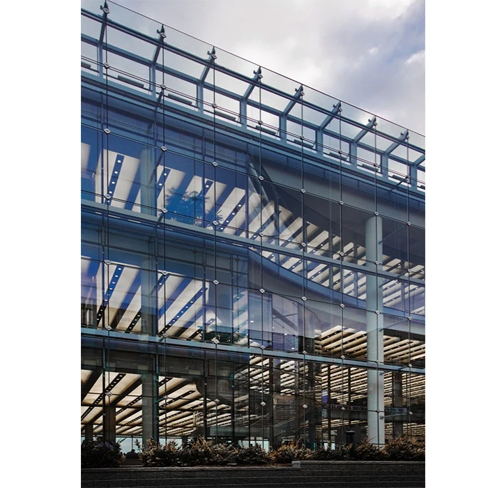 Commercial Residential Building Glass Exterior Curtain Wall Clad Facades Glazing Spider Curtain Wall