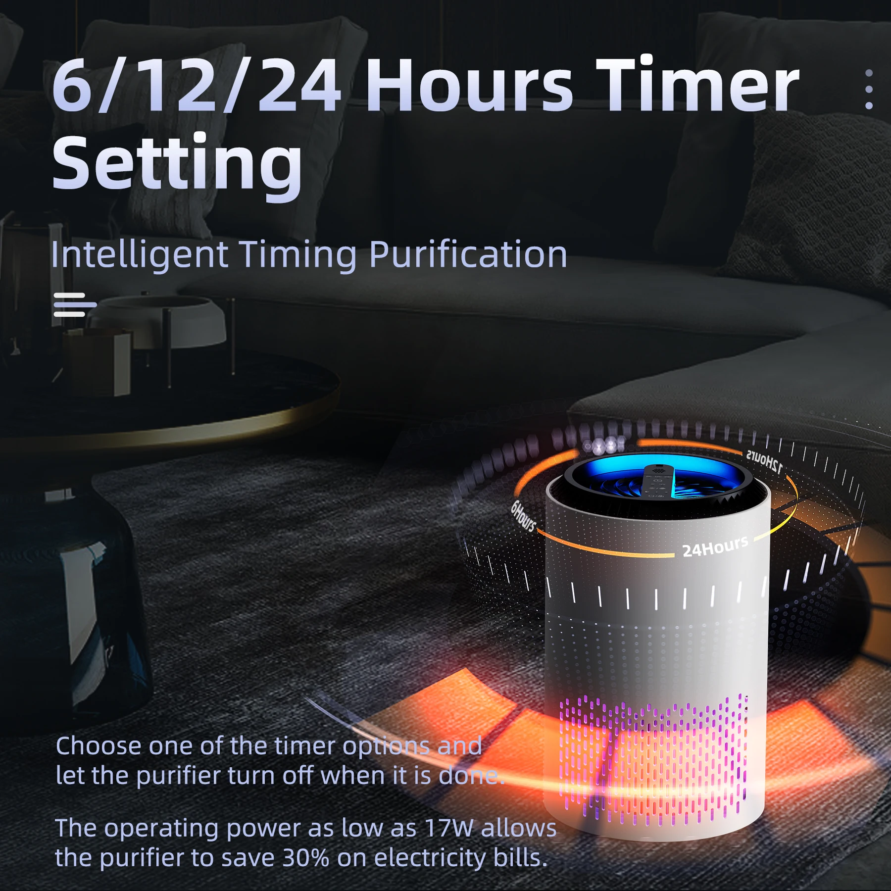 Wholesale Electric Air Purifier Portable HEPA Ventilation Carbon Filter Environmental Protection Home Use Smoking Rooms China