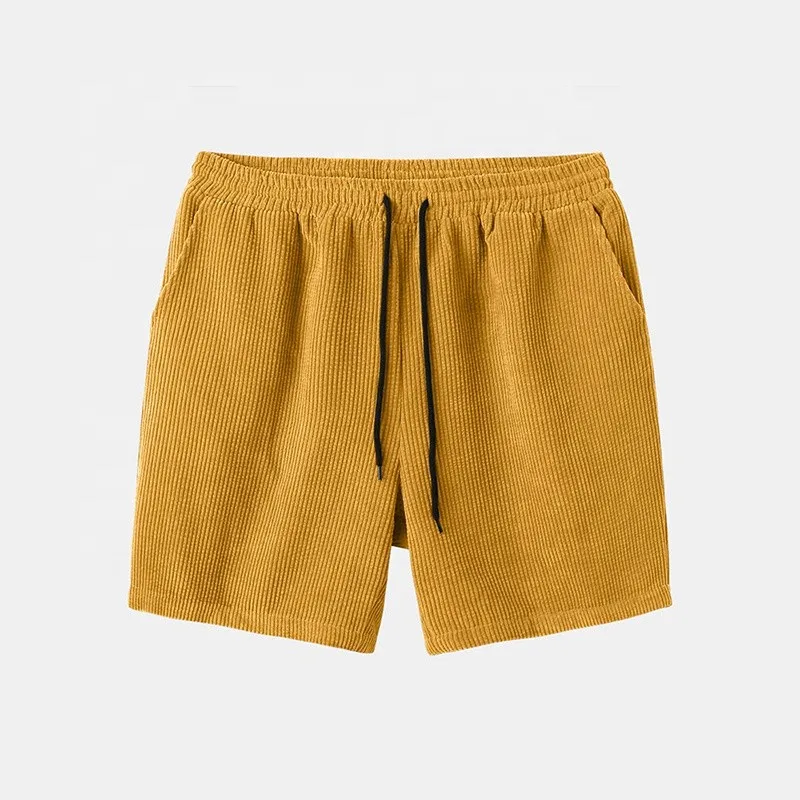 Wear Solid Mens Corduroy Shirts Shorts Set Mens Two Piece Men Shirt and Shorts OEM Custom Summer Knitted Fabric Casual Printed