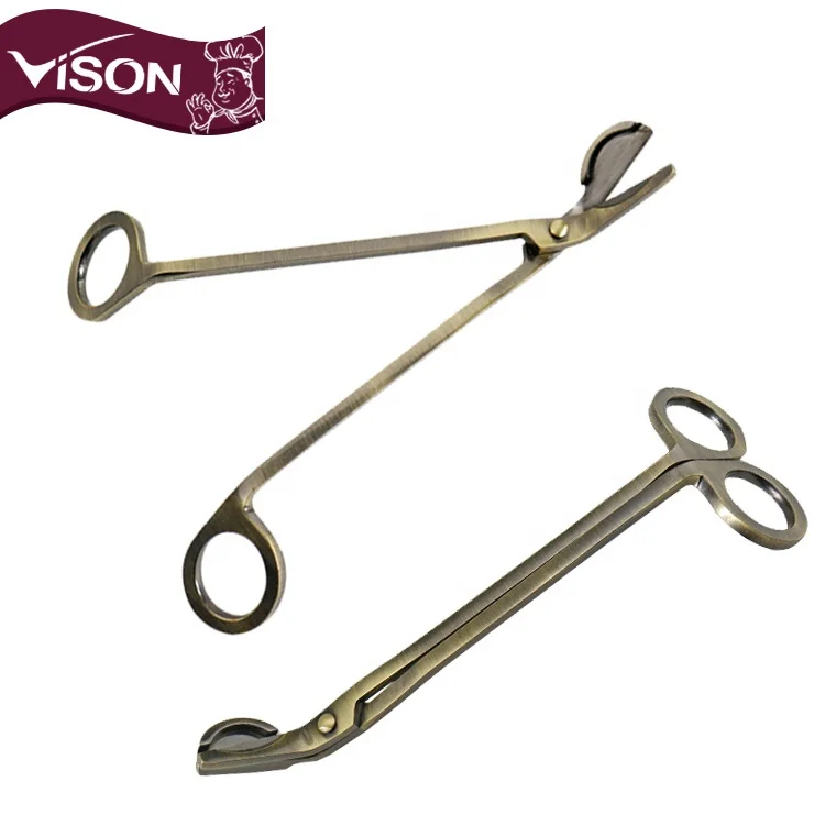2020 wholesale stainless steel wick dipper snuffer candle scissors copper color Candle wick trimmer