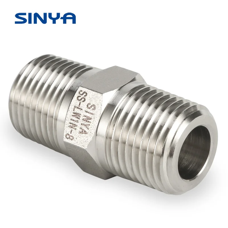 Instrumentation Pipe Fittings Stainless steel 316/316L 6000 PSI Monel Duplex Hastelloy C276,6Mo Male Thread NPT Hex Nipple