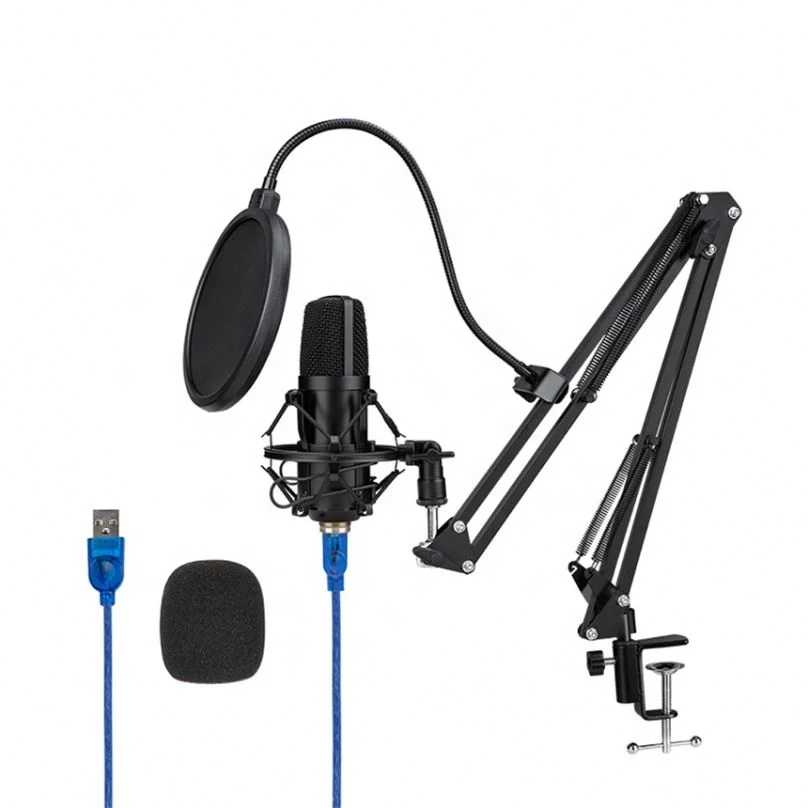 New Design Usb Studio Microphone With Adjustable Arm Stand For Broadcasting