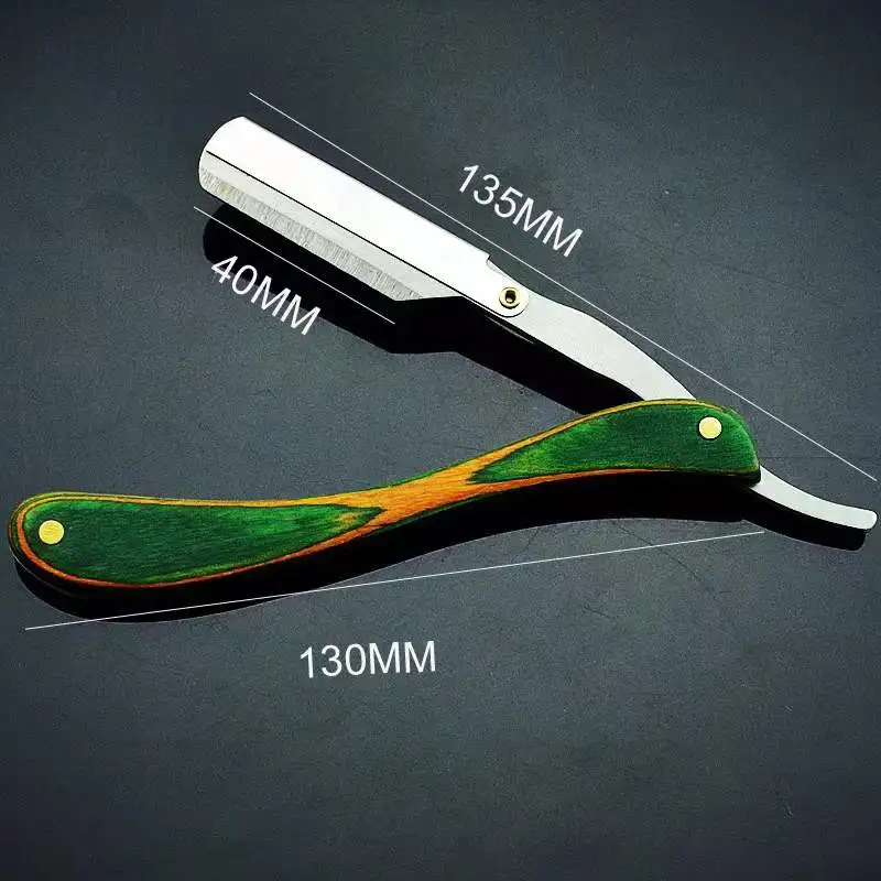 Barber Razor Private Label Wooden Handle Cut face Razor Replaceable Single Blade Barber Shaving Straight Razor