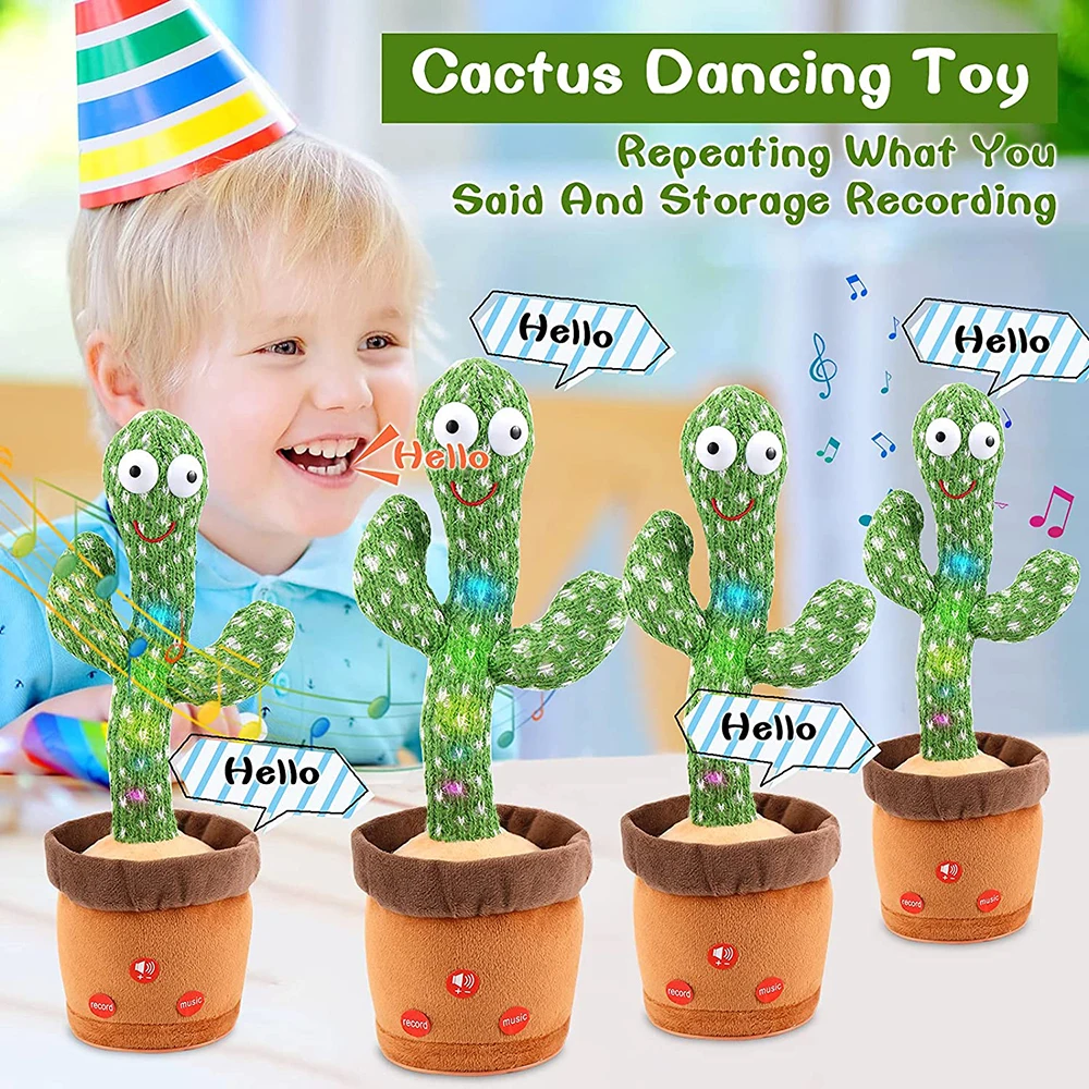 Hot selling funny stuffed toys sings and dance cactus toy plush doll dancing cactus for kid voice recording plant toys