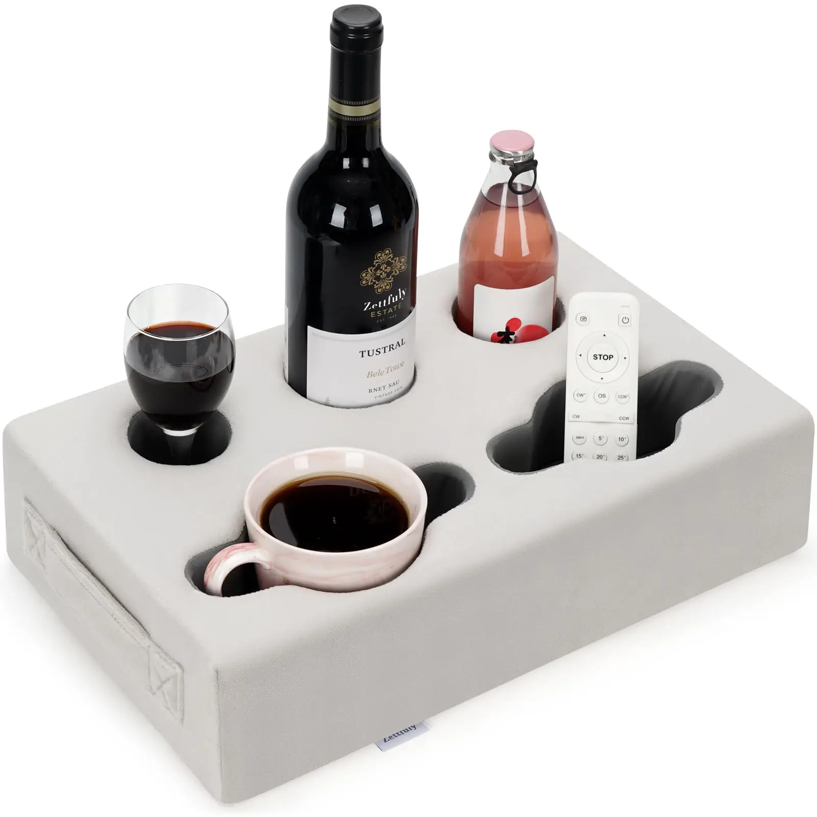 Couch Cup Holder Pillow  Sofa Cup Holder Tray Couch Caddy Cup Holder for Couch Sofa Refreshment Tray Use it on Bed Car Pack