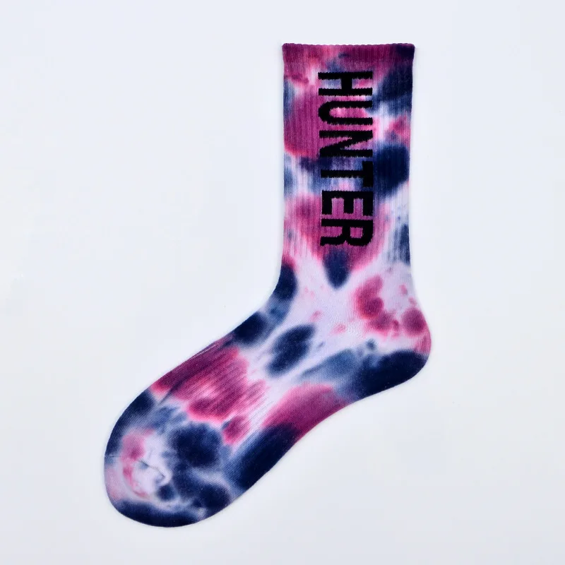 
High Quality terry new arrived cushion dye socks wholesale crew sport tie die novelty socks 