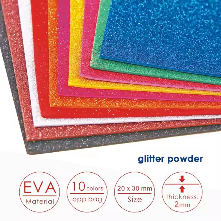 Foska ассорти 10 видов цветов блестящий материал EVA крафтовые губчатые листы с прочной клейкой основой для рукоделия