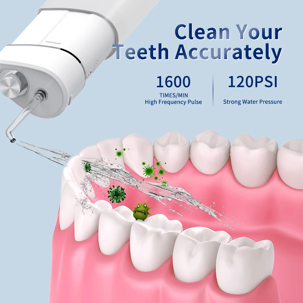 Customized SPA IPX7 Portable Professional Electric Rechargeable Cordless Travel Dental Mini Water Flosser Pump For Teeth Clean