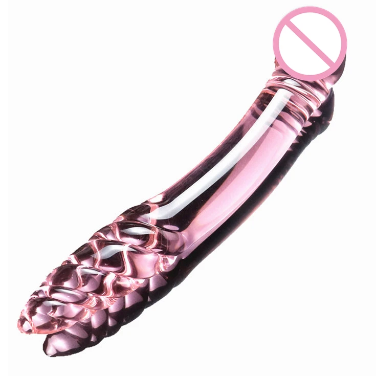 Pyrex Glass Dildo Artificial Penis with Crystal Anal Butt Plug G Spot Masturbation Adult Sex Toys for Women