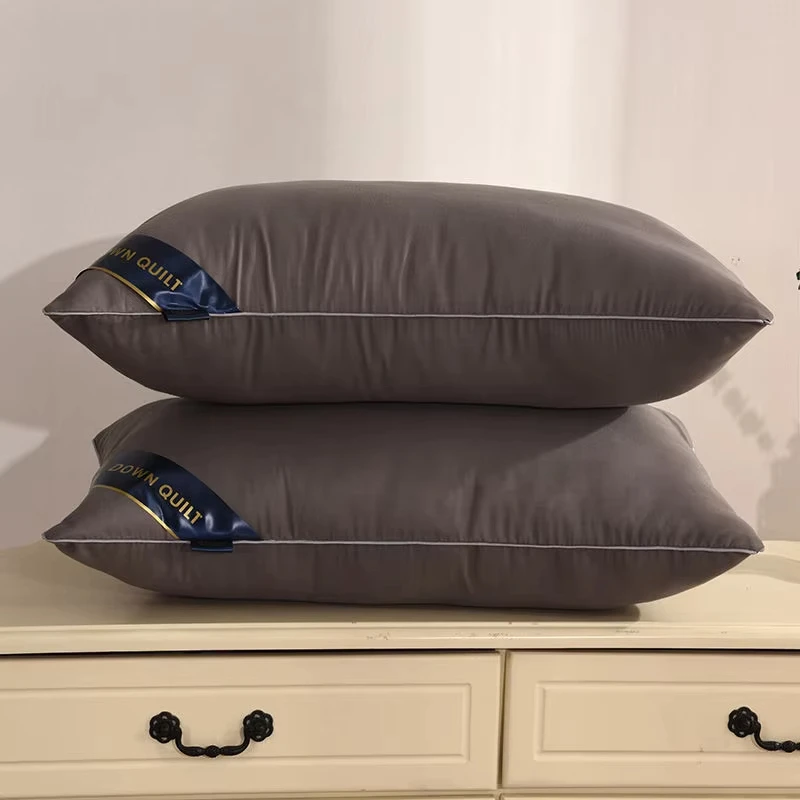 Hotel Pillows Bedroom Bed Sleep Cervical Pillow Middle-High Pillow Core Frosted Thickened Cover Wash Machine