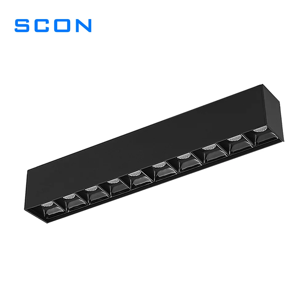 SCON Anti Glare Track Linear Light Modern Magnetic Track Lighting Adjustable Linear Rail 10W Spotlight Dimmable system SC-XTB08