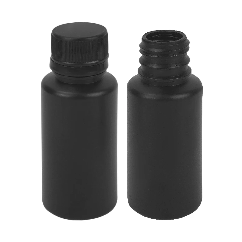 Customized Design Screen Printing 100ml Soft Touch Black White HDPE Vitamin Pill Bottle Plastic Tablet Bottle