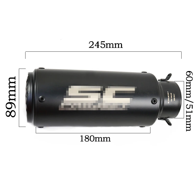 Cheap Stainless Steel Sc project exhaust motorcycle For Universal Exhaust Pipes all Black exhaust for bikes Muffler