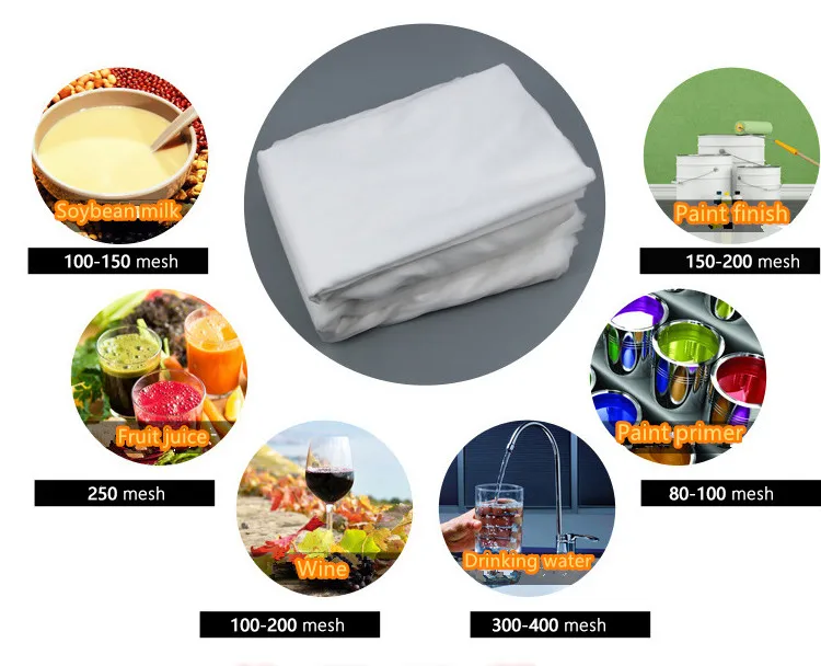 25 micron 90 micron 150 micron nylon polyester mesh filter cloth material roll quarter inch thick
