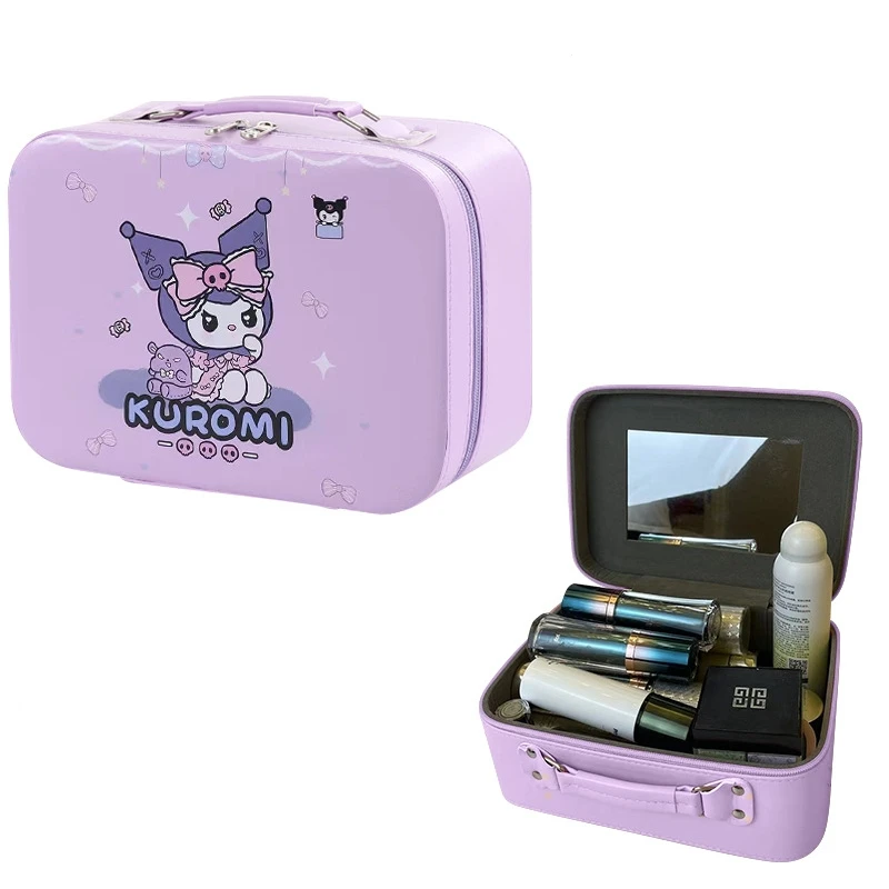 Kawaii искусственная кожа косметичка футляр для косметики чехол Розовая кошка сумка хранения телефона большая емкость переносная путешествий