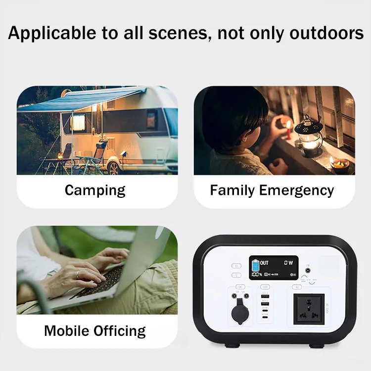 Lithium lon lifepo4 battery 300w rechargeable solar energy generator 600w camping portable power station with solar panel