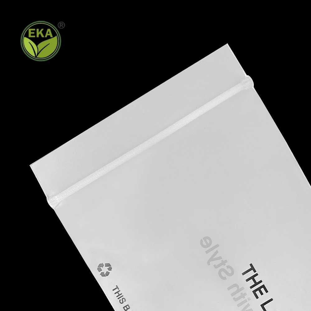 Eka Custom Size Recycled Clear Long Plastic Pen Small Ziplock Bag With Logo Biodegradable Toothbrush Compostable Bag