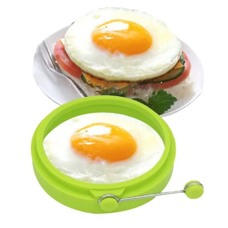 Food Grade Multicolor Non Stick  Silicone Round Egg Cooking Rings  Frying Egg Maker Molds Fit Fried Egg Or Pancake Rings