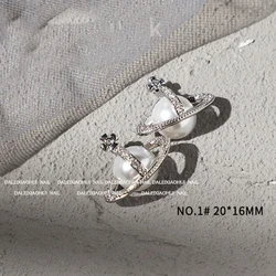 Nails Accessories Zircon Punk Saturn Heart Cross Shaped Nail Charm Decoration 3D Bling Nail Art Crystals Rhinestones