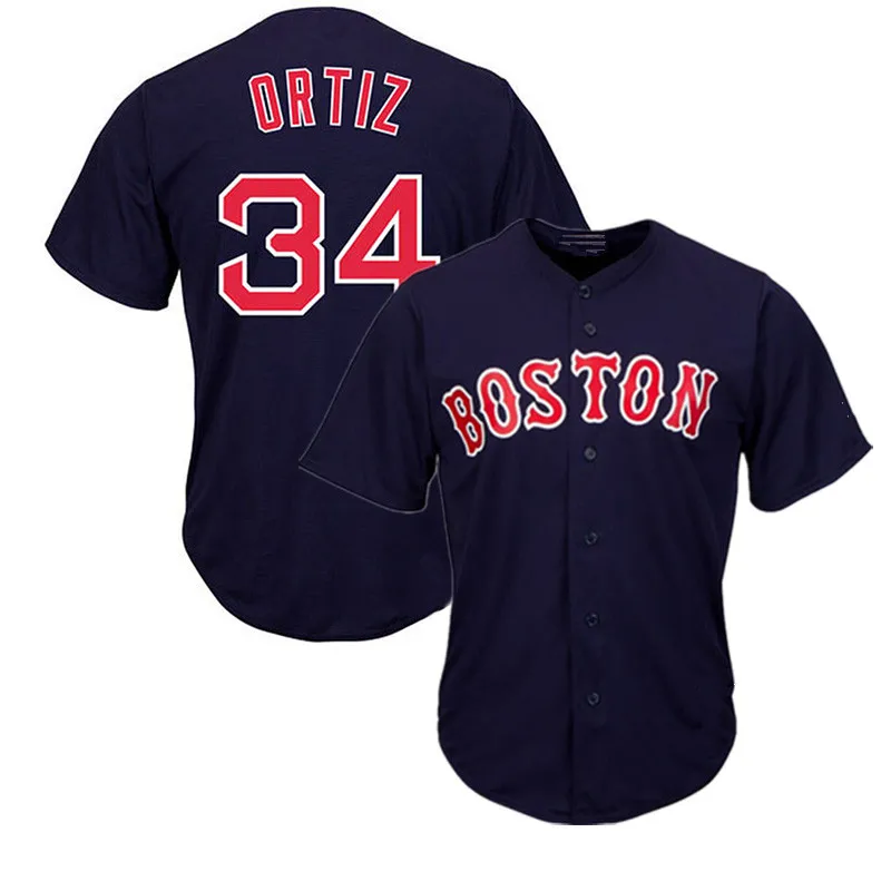 Embroidery Logos baseball David Ortiz 34 Boston Jd Martinez 28 Dustin Pedroia 15 Andrew Benintendi 16 41#  9# 19#