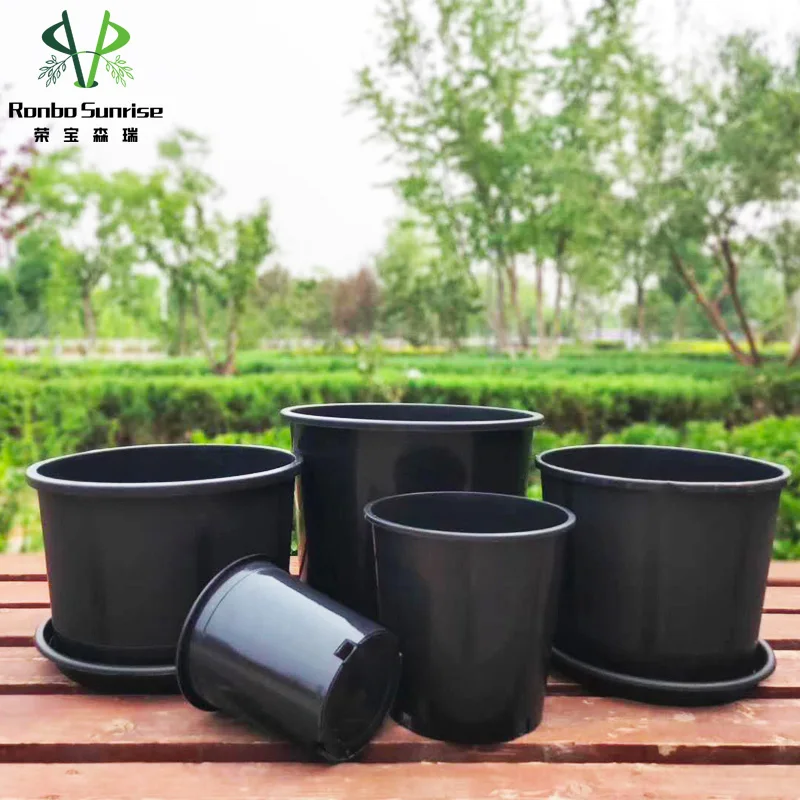 Ronbo Sunrise Wholesale 1 2 3 5 7 10 15 20 25 Gallon Plastic Nursery Pots For Plants