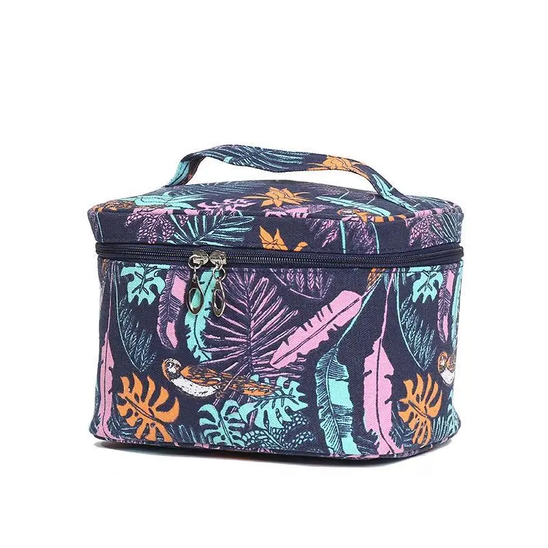 Beauty Makeup Brush Case Customized Logo Print Canvas Cosmetic Case Factory Portable Professional Makeup Bag