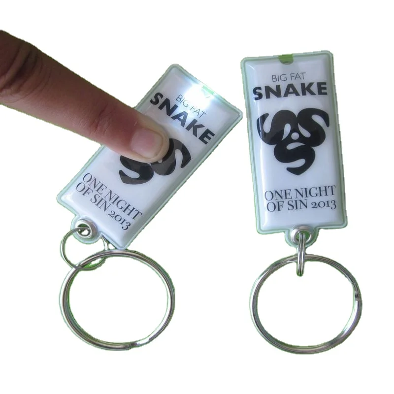 Custom Logo Printed Promotional Reflector PVC Reflective Keychain tag  Reflective Zipper Pull With LED Light