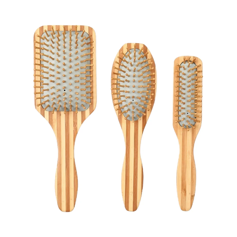 Wholesale Grains Air Cushion Eco-friendly Harmless Brush Bamboo Handle Wooden Pin Big Comb Natural Paddle Massage Hair Brush