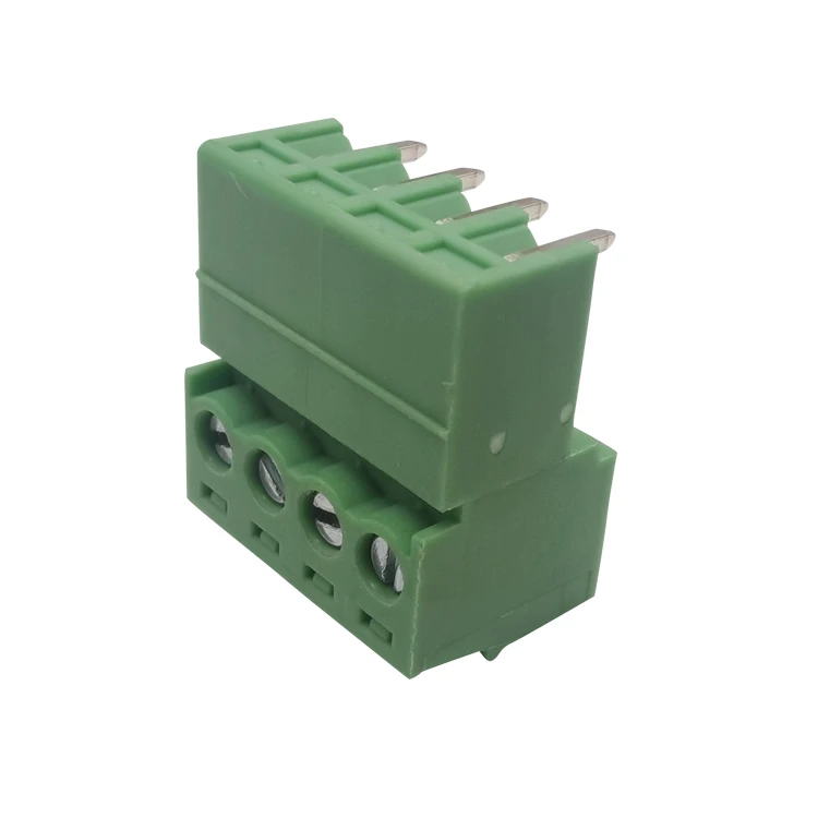 H15EDG 3.5 MM Pitch 4 pole  electric pluggable terminal  block connector 4 way male and female  terminal block