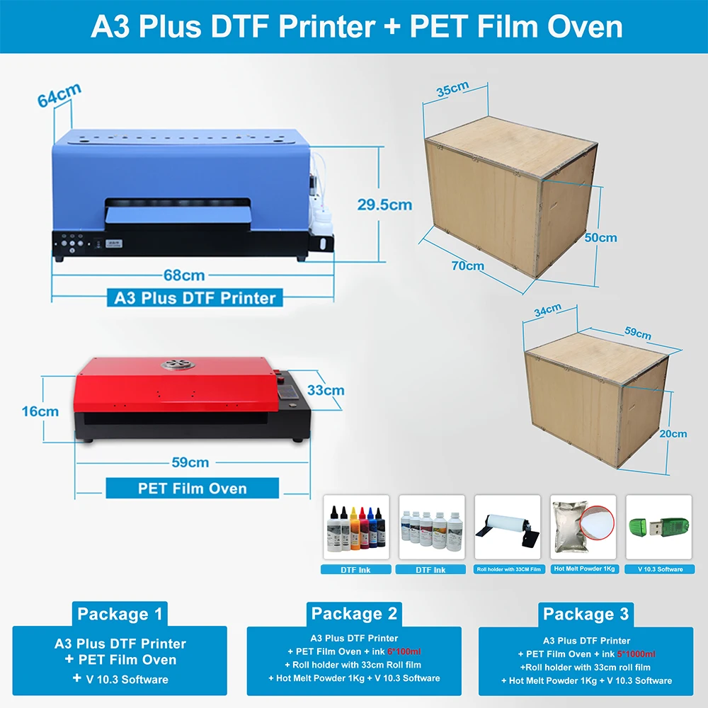 COLORSUN 2022 Best Sale Transfer 5 Color T-shirt Machine L805 Printing Head A3 Plus DTF Intelligent Printer