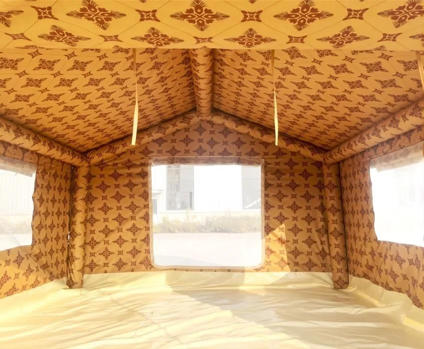 Middle East bestseller 6 Sqm 420d Oxford 2 rooms Camping Glamping Air Inflatable Tent 12 Person camping inflatable tent