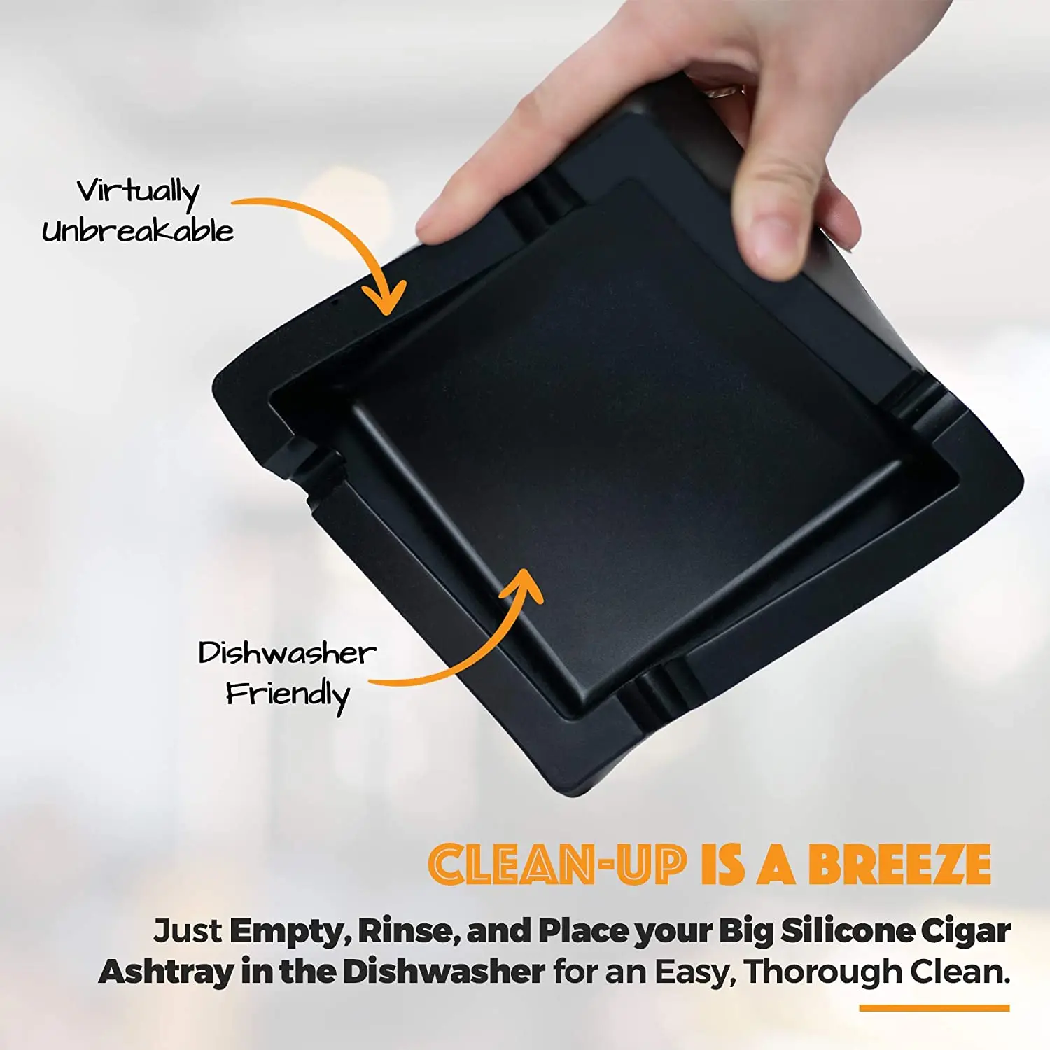 Outdoor square large ashtray travel portable customized silicone cigar ashtray custom logo for hotel