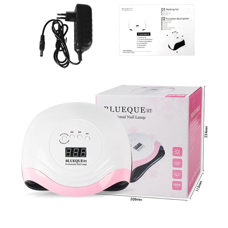 High Power Dryer Nail Fast Curing Speed Light 168w Uv Gel Led Nail Lamps With 4 Kinds Timer And Smart Sensor