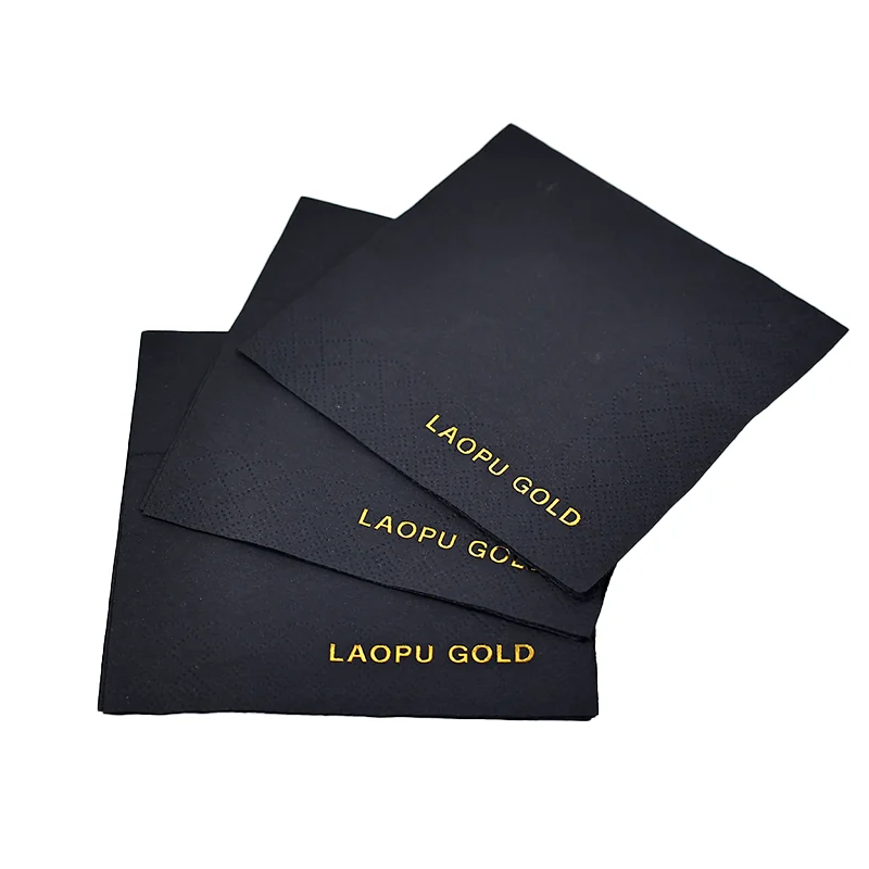 Disposable cocktail paper napkins 2 Ply black beverage napkins restaurant event bar party wedding napkins