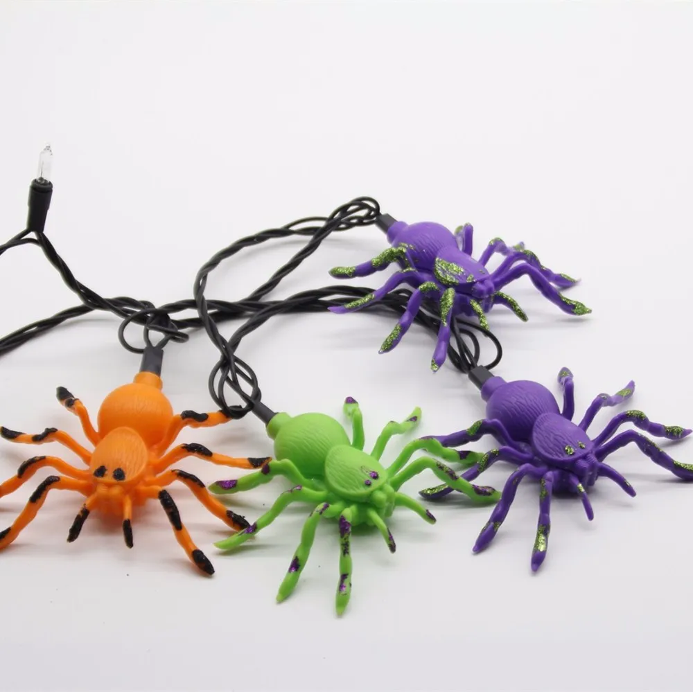 Крытый открытый резиновый паук Хэллоуин украшения светодиодные гирлянда