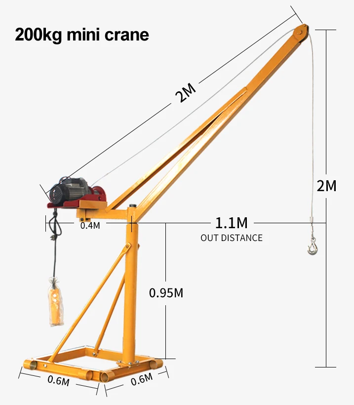 
outdoor mini lifting portable crane small lift crane Quick Clutch Factory Lower Price Small Mini Construction Lift Davit Crane 