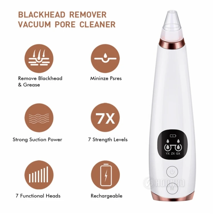 
Custom logo USB Acne Machine Cleaner Skin Care Facial Pore Electric Blackhead Remover Vacuum 