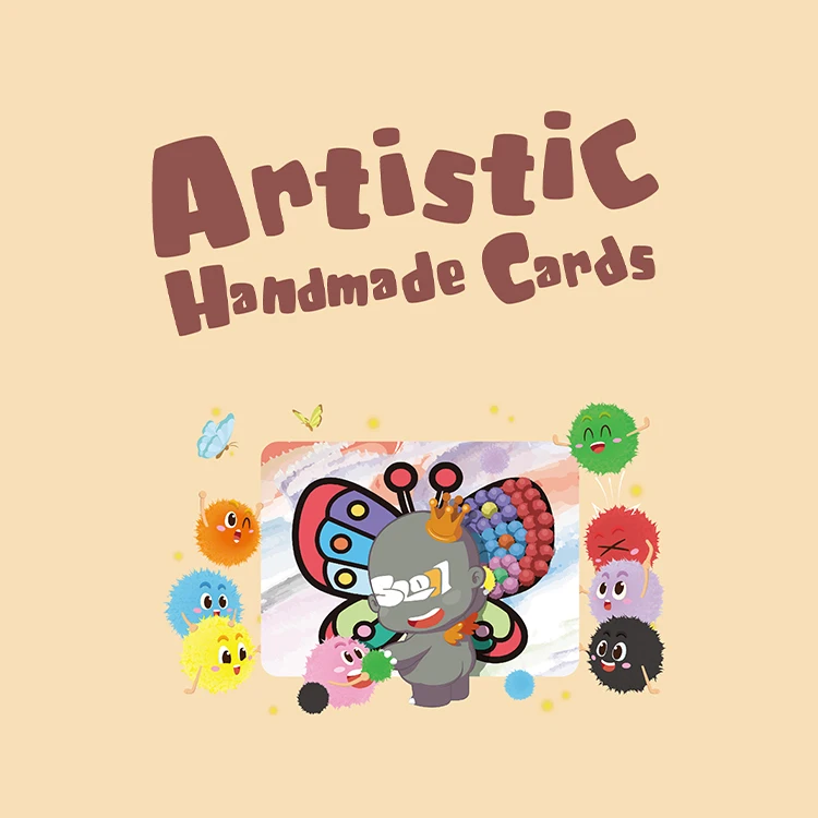 2022 New Diy Funny Handmade Card Color Hair Ball Handmade Sticky Painting Educational Toy For Kids
