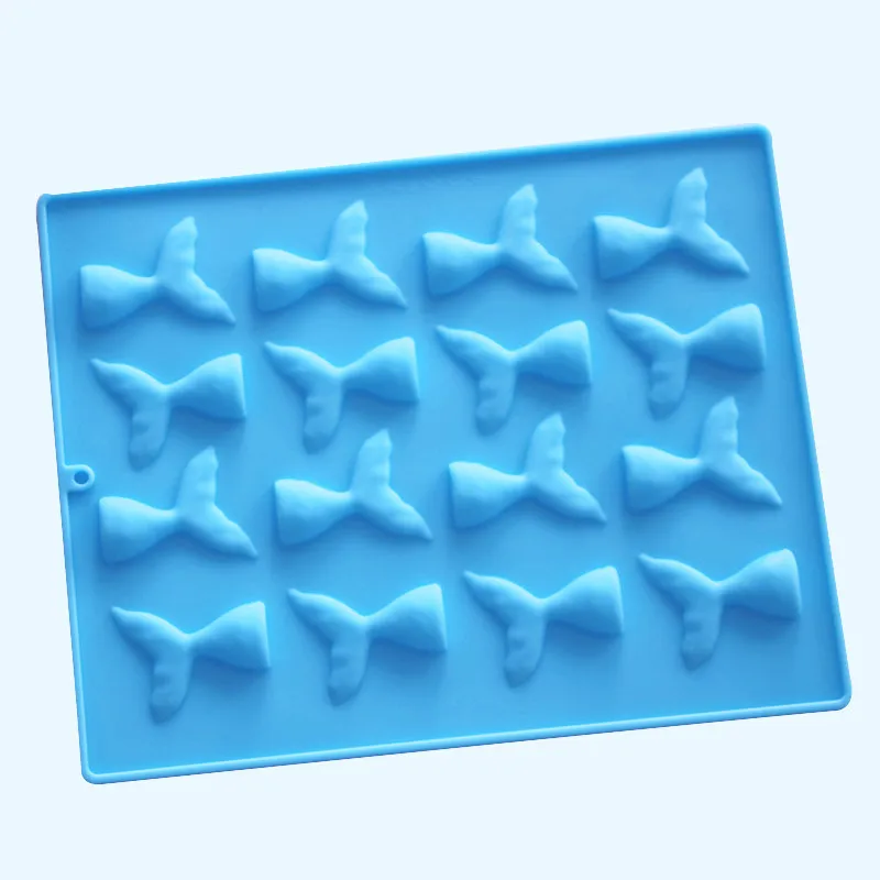 
Reusable Fondant Cake Decoration Chocolate Jelly Sugar Candy Soap Mold 16 Cavity Mermaid Tail Silicone Mould Fishtail Mold 