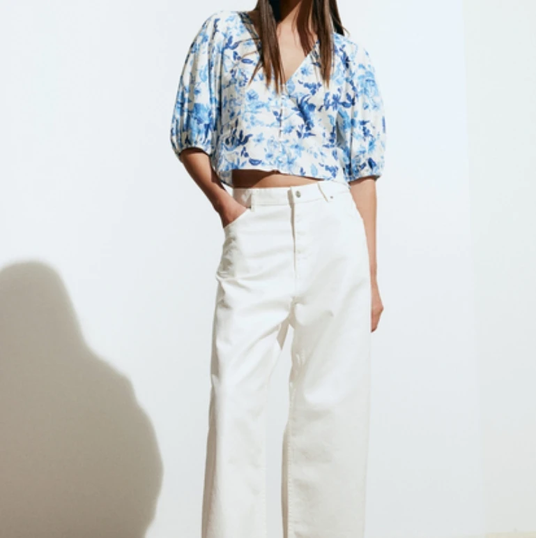 High quality clothing customization, printed T-shirts, lantern sleeves, top small order customization, Chinese factory