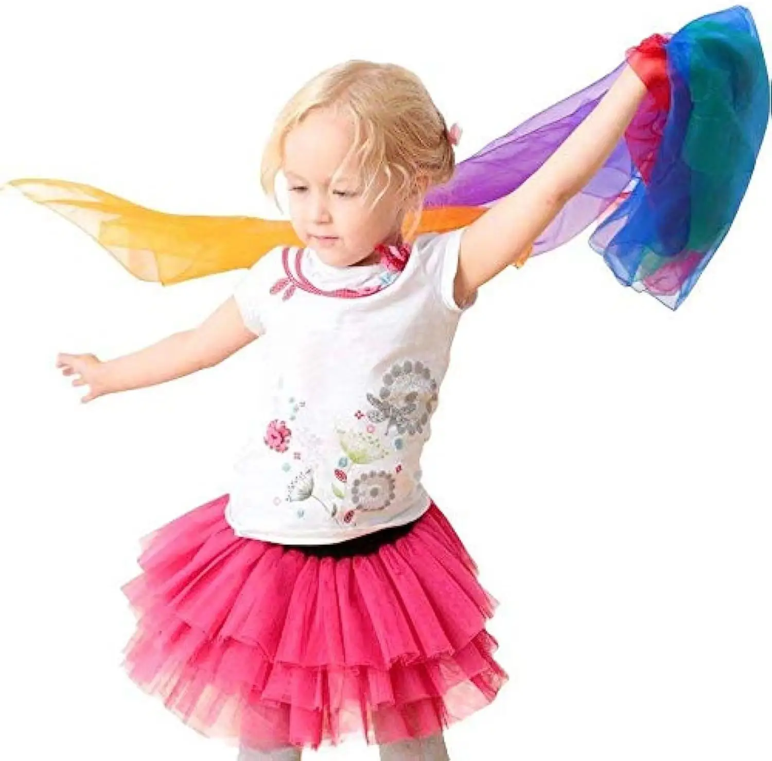 HZW-23027 Wholesale small Square Juggling Chiffon Silky Dance Scarves Gradient Color Good Quality For Performances Baby