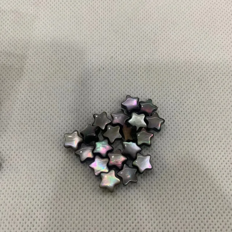 Natural grey white mother of pearl 8mm star beads for jewelry making