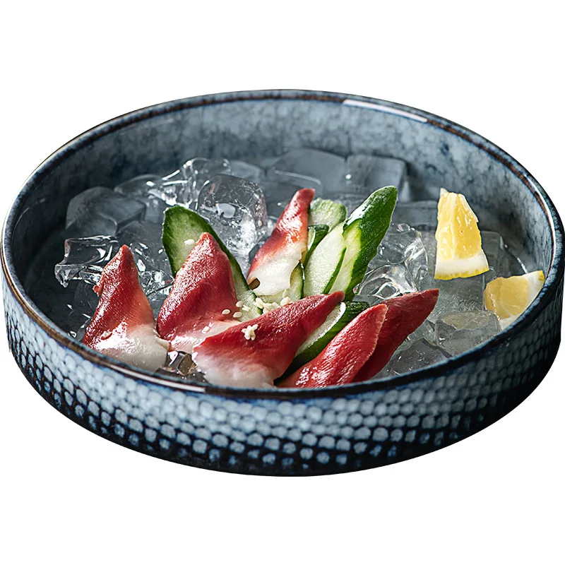 hot Ceramic shallow bowl retro meal bowl commercial household salad meal Bowl