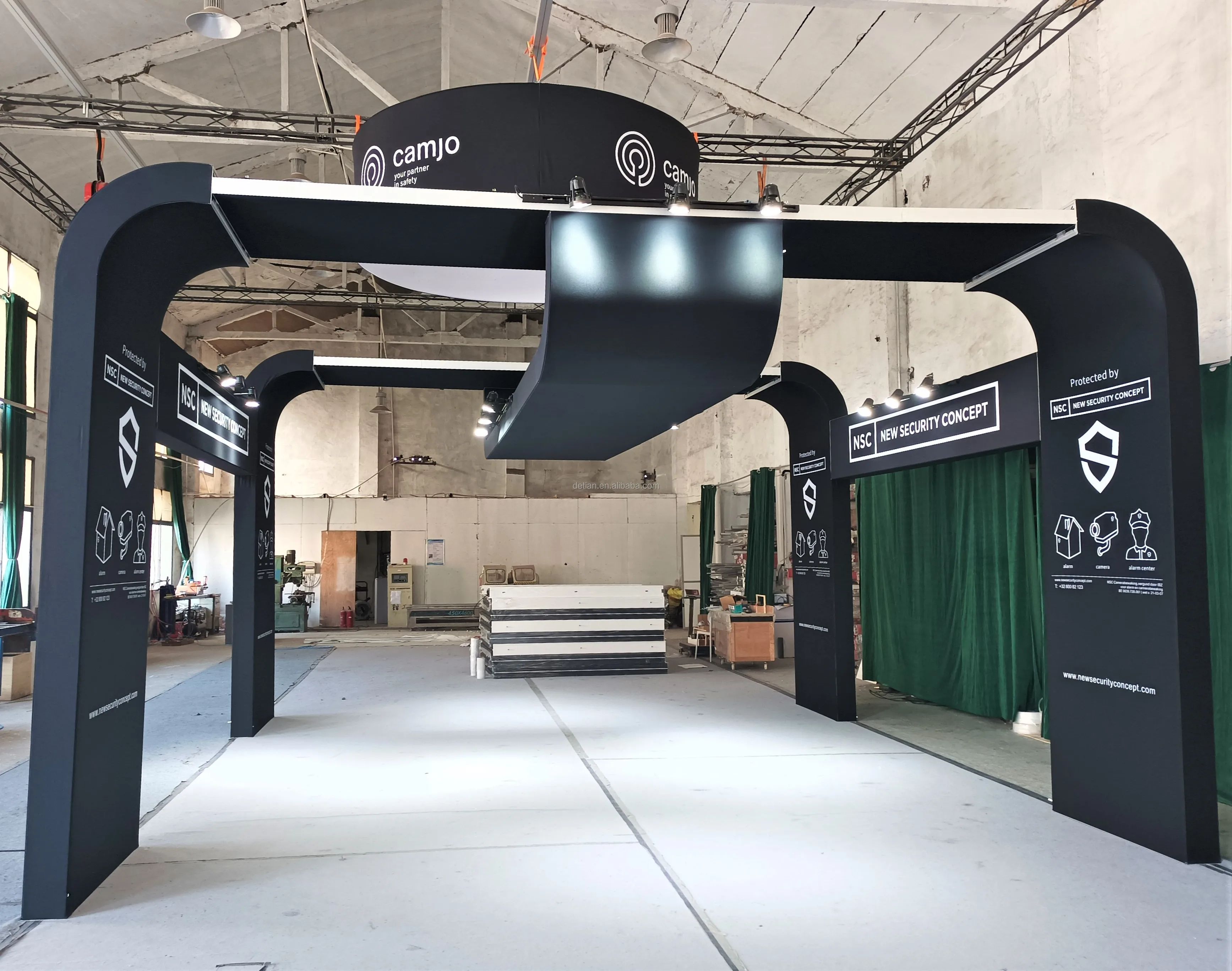 Large island aluminum system exhibition stand fair booth