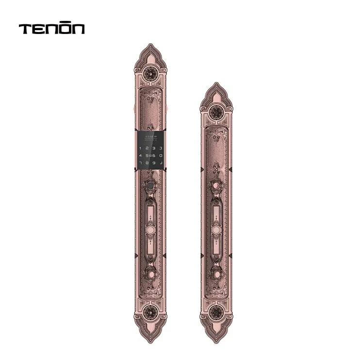 Intelligent Waterproof Electronic Keyless Biometric Luxury Door Lock Fingerprint Password Card Smart Doorlock With Alarm